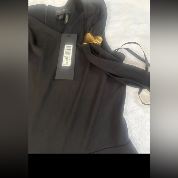 Donna Karan Women's Asymmetric Neck Draped Bodice Jumpsuit, Black,Size 8 - Picture 8 of 10